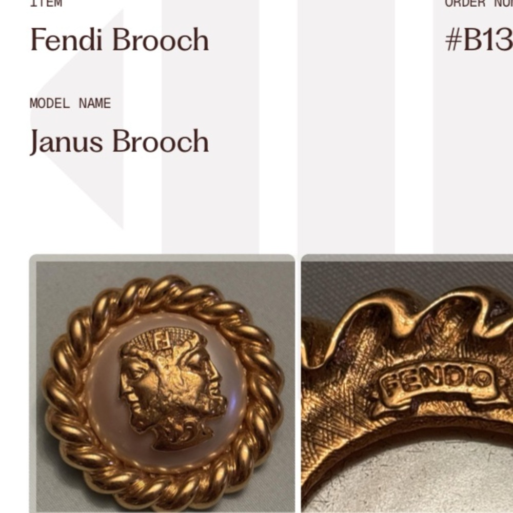 Fendi Brooch Janus head and squirrel - Picture 6 of 6